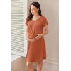 imageEkouaer Nursing Nightown Labor and Delivery Gown for Hospital Pleated Breastfeeding Dress Short Sleeve Maternity SleepwearBrick Red