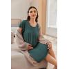 imageEkouaer Nursing Nightown Labor and Delivery Gown for Hospital Pleated Breastfeeding Dress Short Sleeve Maternity SleepwearDark Green