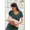 imageEkouaer Nursing Nightown Labor and Delivery Gown for Hospital Pleated Breastfeeding Dress Short Sleeve Maternity SleepwearDark Green