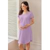 imageEkouaer Nursing Nightown Labor and Delivery Gown for Hospital Pleated Breastfeeding Dress Short Sleeve Maternity SleepwearG Purple
