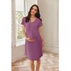 imageEkouaer Nursing Nightown Labor and Delivery Gown for Hospital Pleated Breastfeeding Dress Short Sleeve Maternity SleepwearMaroon