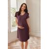 imageEkouaer Nursing Nightown Labor and Delivery Gown for Hospital Pleated Breastfeeding Dress Short Sleeve Maternity SleepwearMaroon Red