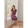 imageEkouaer Nursing Nightown Labor and Delivery Gown for Hospital Pleated Breastfeeding Dress Short Sleeve Maternity SleepwearMaroon Red