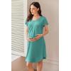 imageEkouaer Nursing Nightown Labor and Delivery Gown for Hospital Pleated Breastfeeding Dress Short Sleeve Maternity SleepwearMint Green