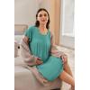 imageEkouaer Nursing Nightown Labor and Delivery Gown for Hospital Pleated Breastfeeding Dress Short Sleeve Maternity SleepwearMint Green
