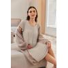 imageEkouaer Nursing Nightown Labor and Delivery Gown for Hospital Pleated Breastfeeding Dress Short Sleeve Maternity SleepwearMoon Gray
