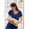 imageEkouaer Nursing Nightown Labor and Delivery Gown for Hospital Pleated Breastfeeding Dress Short Sleeve Maternity SleepwearNavy Blue
