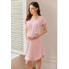 imageEkouaer Nursing Nightown Labor and Delivery Gown for Hospital Pleated Breastfeeding Dress Short Sleeve Maternity SleepwearPink