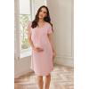imageEkouaer Nursing Nightown Labor and Delivery Gown for Hospital Pleated Breastfeeding Dress Short Sleeve Maternity SleepwearPink