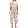 imageEkouaer Womens Pajamas Set Short Sleeve Top With Capri Pants Pjs Lounge ampamp Sleepwear Set SXXL01 WhitePink Floral