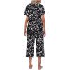 imageEkouaer Womens Pajamas Set Short Sleeve Top With Capri Pants Pjs Lounge ampamp Sleepwear Set SXXL0black With White Dot