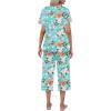 imageEkouaer Womens Pajamas Set Short Sleeve Top With Capri Pants Pjs Lounge ampamp Sleepwear Set SXXL0green With Orange Flower