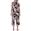 imageEkouaer Womens Pajamas Set Short Sleeve Top With Capri Pants Pjs Lounge ampamp Sleepwear Set SXXLArmy GreenPinkBlack White Leaf