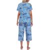 imageEkouaer Womens Pajamas Set Short Sleeve Top With Capri Pants Pjs Lounge ampamp Sleepwear Set SXXLCashew Navy Blue