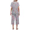 imageEkouaer Womens Pajamas Set Short Sleeve Top With Capri Pants Pjs Lounge ampamp Sleepwear Set SXXLGrayWhite PotCarton Animal
