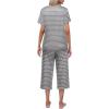 imageEkouaer Womens Pajamas Set Short Sleeve Top With Capri Pants Pjs Lounge ampamp Sleepwear Set SXXLGrayWhite Stripe