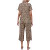 imageEkouaer Womens Pajamas Set Short Sleeve Top With Capri Pants Pjs Lounge ampamp Sleepwear Set SXXLLeopard