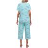imageEkouaer Womens Pajamas Set Short Sleeve Top With Capri Pants Pjs Lounge ampamp Sleepwear Set SXXLMint GreenButterfly