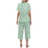 imageEkouaer Womens Pajamas Set Short Sleeve Top With Capri Pants Pjs Lounge ampamp Sleepwear Set SXXLMint GreenWhite Flower