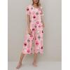 imageEkouaer Womens Pajamas Set Short Sleeve Top With Capri Pants Pjs Lounge ampamp Sleepwear Set SXXLPinkCute Sheep