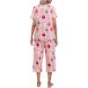 imageEkouaer Womens Pajamas Set Short Sleeve Top With Capri Pants Pjs Lounge ampamp Sleepwear Set SXXLPinkCute Sheep