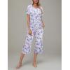 imageEkouaer Womens Pajamas Set Short Sleeve Top With Capri Pants Pjs Lounge ampamp Sleepwear Set SXXLWhitePinkBlue Butterfly