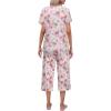 imageEkouaer Womens Pajamas Set Short Sleeve Top With Capri Pants Pjs Lounge ampamp Sleepwear Set SXXLWhiteRed Flower