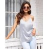 imageEkouaer Womens Satin Cami Tops 2 Pack V Neck Silk Camisole Tank Top Spaghetti Strap Racerback Camis Blouse ShirtBlackGrey