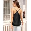 imageEkouaer Womens Satin Cami Tops 2 Pack V Neck Silk Camisole Tank Top Spaghetti Strap Racerback Camis Blouse ShirtBlackWhite