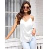 imageEkouaer Womens Satin Cami Tops 2 Pack V Neck Silk Camisole Tank Top Spaghetti Strap Racerback Camis Blouse ShirtBlackWhite