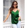 imageEkouaer Womens Satin Cami Tops 2 Pack V Neck Silk Camisole Tank Top Spaghetti Strap Racerback Camis Blouse ShirtChampagne Light Green
