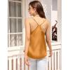 imageEkouaer Womens Satin Cami Tops 2 Pack V Neck Silk Camisole Tank Top Spaghetti Strap Racerback Camis Blouse ShirtChampagneKhaki