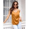 imageEkouaer Womens Satin Cami Tops 2 Pack V Neck Silk Camisole Tank Top Spaghetti Strap Racerback Camis Blouse ShirtChampagneKhaki