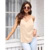 imageEkouaer Womens Satin Cami Tops 2 Pack V Neck Silk Camisole Tank Top Spaghetti Strap Racerback Camis Blouse ShirtChampagneWhite