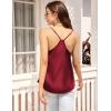 imageEkouaer Womens Satin Cami Tops 2 Pack V Neck Silk Camisole Tank Top Spaghetti Strap Racerback Camis Blouse ShirtChampagneWine Red