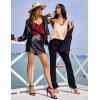 imageEkouaer Womens Satin Cami Tops 2 Pack V Neck Silk Camisole Tank Top Spaghetti Strap Racerback Camis Blouse ShirtChampagneWine Red