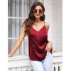 imageEkouaer Womens Satin Cami Tops 2 Pack V Neck Silk Camisole Tank Top Spaghetti Strap Racerback Camis Blouse ShirtChampagneWine Red