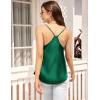 imageEkouaer Womens Satin Cami Tops 2 Pack V Neck Silk Camisole Tank Top Spaghetti Strap Racerback Camis Blouse ShirtDark GreenBlack