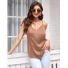 imageEkouaer Womens Satin Cami Tops 2 Pack V Neck Silk Camisole Tank Top Spaghetti Strap Racerback Camis Blouse ShirtKhakiWhite