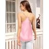 imageEkouaer Womens Satin Cami Tops 2 Pack V Neck Silk Camisole Tank Top Spaghetti Strap Racerback Camis Blouse ShirtPinkWhite