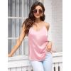 imageEkouaer Womens Satin Cami Tops 2 Pack V Neck Silk Camisole Tank Top Spaghetti Strap Racerback Camis Blouse ShirtPinkWhite