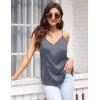 imageEkouaer Womens Satin Cami Tops 2 Pack V Neck Silk Camisole Tank Top Spaghetti Strap Racerback Camis Blouse ShirtWhiteGrey