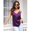 imageEkouaer Womens Satin Cami Tops 2 Pack V Neck Silk Camisole Tank Top Spaghetti Strap Racerback Camis Blouse ShirtWhitePurple