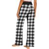 imageEkouaer Womens Pajama Pants Wide Leg Yoga Pants Lounge Drawstring Pants Comfy Stretch Plaid Pj BottomsBlackwhite Plaid