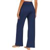 imageEkouaer Womens Pajama Pants Wide Leg Yoga Pants Lounge Drawstring Pants Comfy Stretch Plaid Pj BottomsBlue