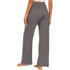 imageEkouaer Womens Pajama Pants Wide Leg Yoga Pants Lounge Drawstring Pants Comfy Stretch Plaid Pj BottomsGrey