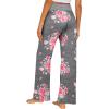 imageEkouaer Womens Pajama Pants Wide Leg Yoga Pants Lounge Drawstring Pants Comfy Stretch Plaid Pj BottomsGreypink Flower