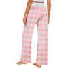 imageEkouaer Womens Pajama Pants Wide Leg Yoga Pants Lounge Drawstring Pants Comfy Stretch Plaid Pj BottomsPinkwhite Plaid