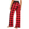imageEkouaer Womens Pajama Pants Wide Leg Yoga Pants Lounge Drawstring Pants Comfy Stretch Plaid Pj BottomsRed Plaid