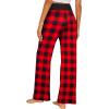 imageEkouaer Womens Pajama Pants Wide Leg Yoga Pants Lounge Drawstring Pants Comfy Stretch Plaid Pj BottomsRedblack Plaid